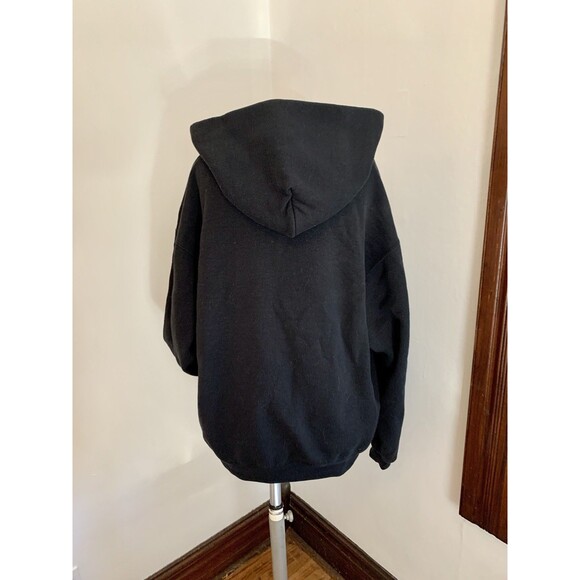 VTG 2000s y2k Russell Indiana Univ IU Hoosier Sweatshirt Hoodie Blk Zip Cotton l - Picture 15 of 16